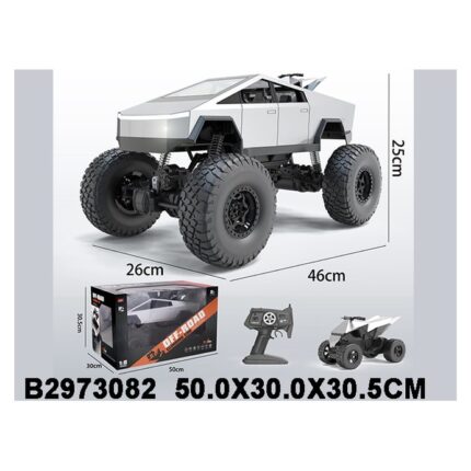 Pikap off-road me telekomandë 2.4G Pikap i madh me rrota të mëdha, me drita, bateri dhe kabllo USB · Mosha 6+