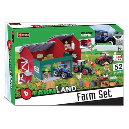 Bburago Set ferme me traktor