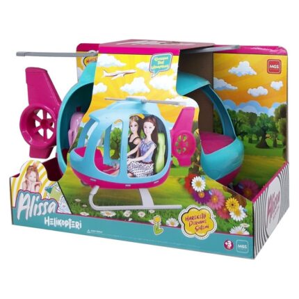 MGS Elly’s doll helicopter with moving propeller, turquoise-pink, 9159