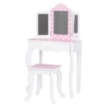 Chipolino children's dressing table with stool, pink