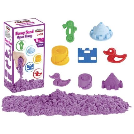 Pilsan Песок за играње Funny Sand 500 g со 5 калапи (асортиман бои)