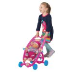 Dede Количка за кукли Barbie со рачка во форма на срце, розова – слика 3
