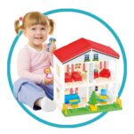 Dede Коцки за градење Куќа на 2 ката со 2 фигури и мебел – слика 3