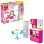 Dede Кујна за кукли Linda's Kitchen со фрижидер, маса и столчиња