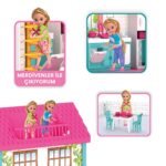 Dede Куќа за кукли Mila Ocean House на 2 ката, со кукла и мебел – слика 4