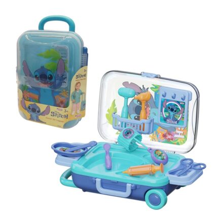 Dede Доктор сет Stitch во куфер на тркала со телескопска рачка – слика 2