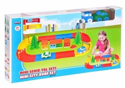 Pilsan Патека за колички Mini City Road Set, 28 делови со 2 колички