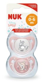 NUK Силиконска цуцла лажалка Trendline Disney Bambi, 0–6 месеци, 2 парчиња