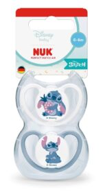 NUK Çucël silikoni Perfect Match Air Disney Stitch, 0–6 muaj, 2 copë