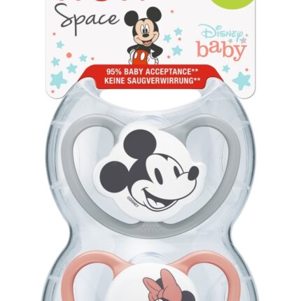 NUK Силиконска цуцла лажалка Space Disney Mickey Mouse, 18–36 месеци, 2 парчиња – слика 2