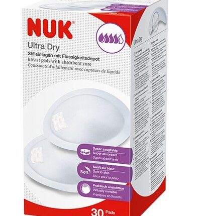 NUK Влошки за доење Ultra Dry со упивачко јадро, 30 парчиња