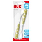 NUK Лажички за хранење Easy Learning со долга рачка, 6+ месеци, 2 парчиња