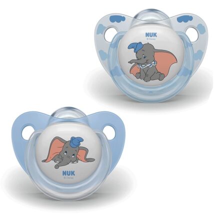 NUK Силиконска цуцла лажалка Disney Dumbo, 6–18 месеци, 2 парчиња