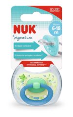 NUK Çucël silikoni Signature, 6–18 muaj, me kuti (asortiment)