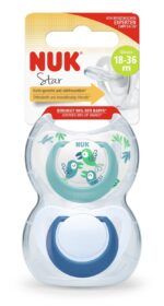 NUK Çucël silikoni Star, 18–36 muaj, 2 copë (asortiment)