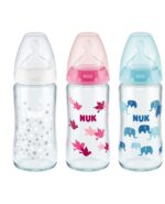 NUK First Choice+ Стаклено шише 240 ml со Temperature Control, цуцла M – слика 2