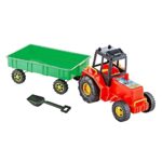 Kids' tractor with trailer, 19 x 64 x 23 cm, green or red – image 2