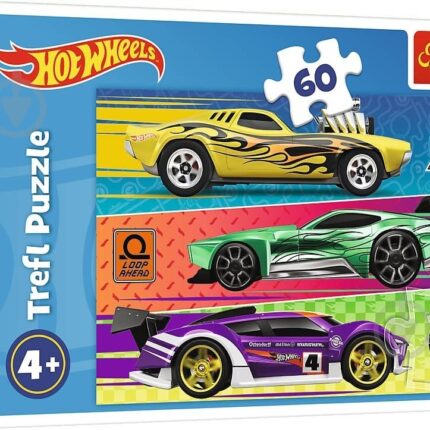 Trefl Сложувалка Hot Wheels со тркачки автомобили, 60 парчиња