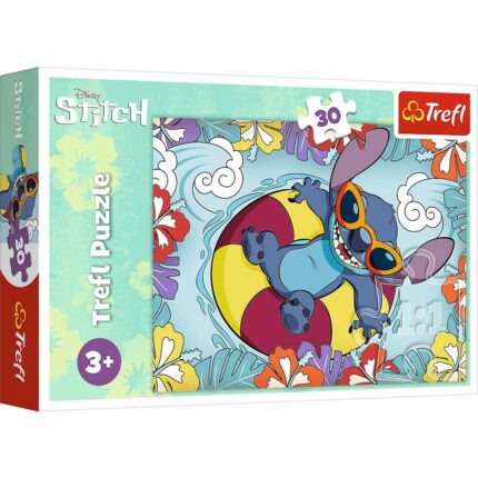 Trefl Disney Stitch puzzle – Stitch on holiday, 30 pieces, 27 x 20 cm