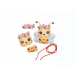 Wooden lacing puzzle with string, animal designs, 13 x 11 cm – image 2