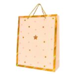 Qese dekorative dhuratash me pika dhe yll, 26 x 32 x 10 cm