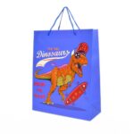 Decorative dinosaur gift bag, 26 x 32 x 10 cm