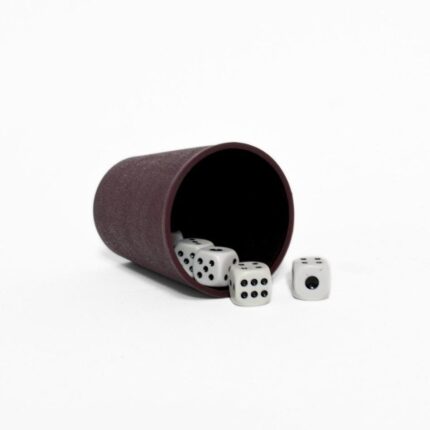 Чаша за фрлање коцки со 5 коцки за игра, Dice Cup – слика 2