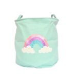 Rainbow toy basket with handles, 36 x 36 x 38 cm