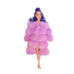 Модна кукла во мек крзнен капут, 29 cm, повеќе бои – слика 4