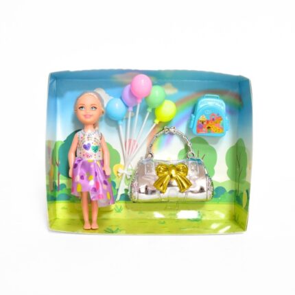 Мала кукла Sweet Girl со чанта и балони или миленик, 14 cm