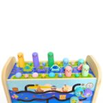 Дрвена играчка со удри го глушецот, магнетен риболов и лавиринт – слика 3