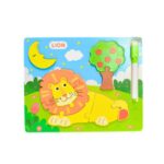 2-in-1 wooden puzzle and writing board, with marker – image 5