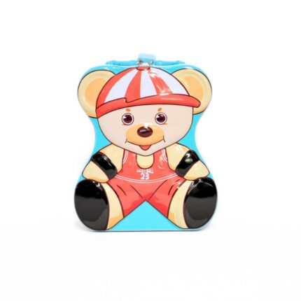 Метална детска касичка во форма на мече, 14 x 17 x 6,5 cm – слика 2