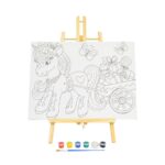 Canvas painting set with easel, tempera paints and brush, 30 x 40 cm canvas