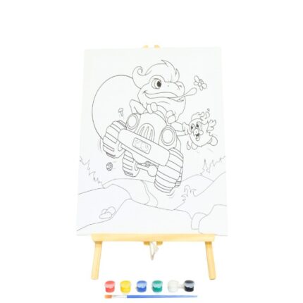 Сет за сликање на платно со штафелај, темперни бои и четка, платно 30 x 40 cm – слика 2