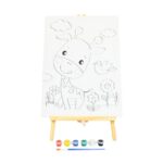 Canvas painting set with easel, tempera paints and brush, 30 x 40 cm canvas – image 6