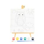 Canvas painting set with easel, tempera paints and brush, 25 x 30 cm canvas – image 5