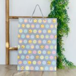 Decorative gift bag with dots, stars and smiley faces, 31 x 42 x 12 cm – image 3