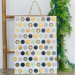 Decorative gift bag with dots, stars and smiley faces, 31 x 42 x 12 cm – image 4
