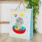Decorative baby gift bag with baby motif, 26 x 32 x 10 cm – image 2