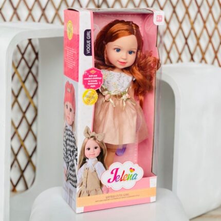Кукла Jelena Vogue Girl со долга коса и фустанче, 38 cm, во кутија