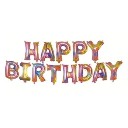 Балони-букви Happy Birthday, 13 парчиња по 16 инчи, различни бои