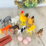Сет фигури животни од фарма Ranch World, 18 делови со ограда и дрвце – слика 4