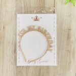 Роденденско венче за коса It's my birthday со брокат, розово или златно – слика 4