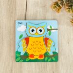 Дебела дрвена сложувалка 15 x 15 cm – возила и животни – слика 4