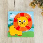 Дебела дрвена сложувалка 15 x 15 cm – возила и животни – слика 6
