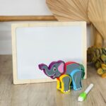 Дрвена табла со магнетна 3D сложувалка животно и маркер, 22,5 x 18 cm – слика 3