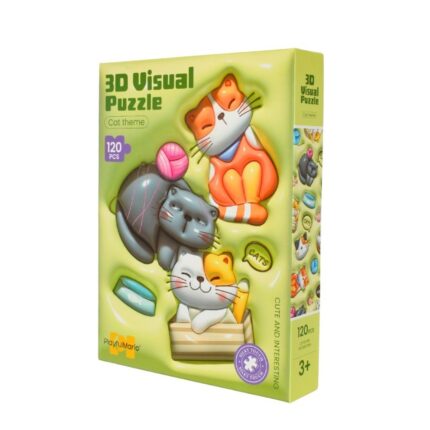 PlayfulMario сложувалка 3D Visual Puzzle мачиња, 120 делови