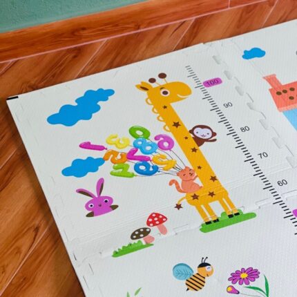 Мека подлога за играње од 4 сунѓерести плочи 60 x 60 cm, со животни – слика 2
