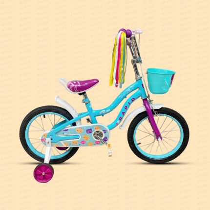 Rapid Stylish children's bicycle 16 inch, turquoise, with training wheels